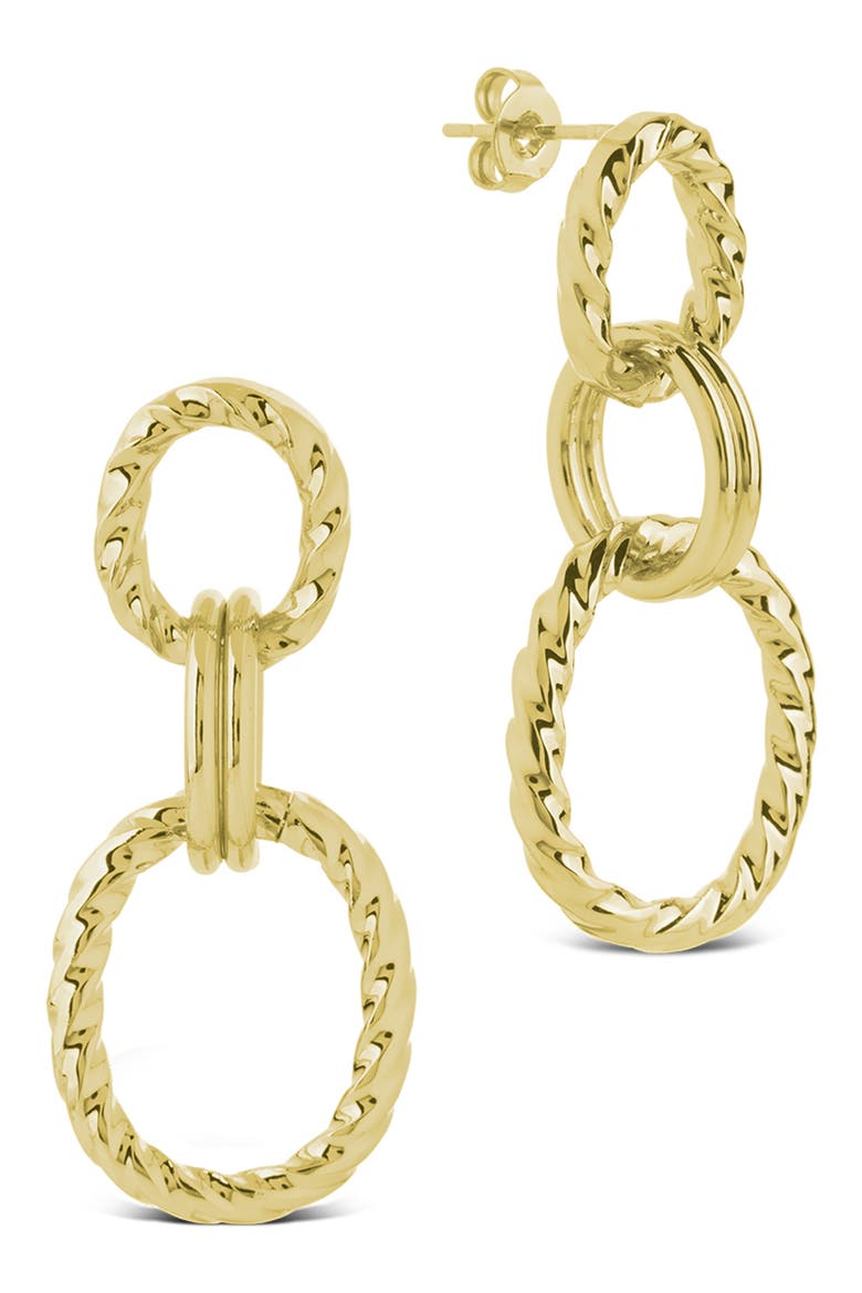 Esther Oval Link Drop Earrings, Main, color, GOLD