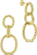 Sterling Forever Esther Oval Link Drop Earrings
