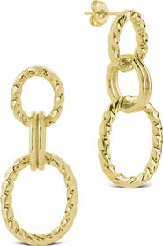 Sterling Forever Esther Oval Link Drop Earrings