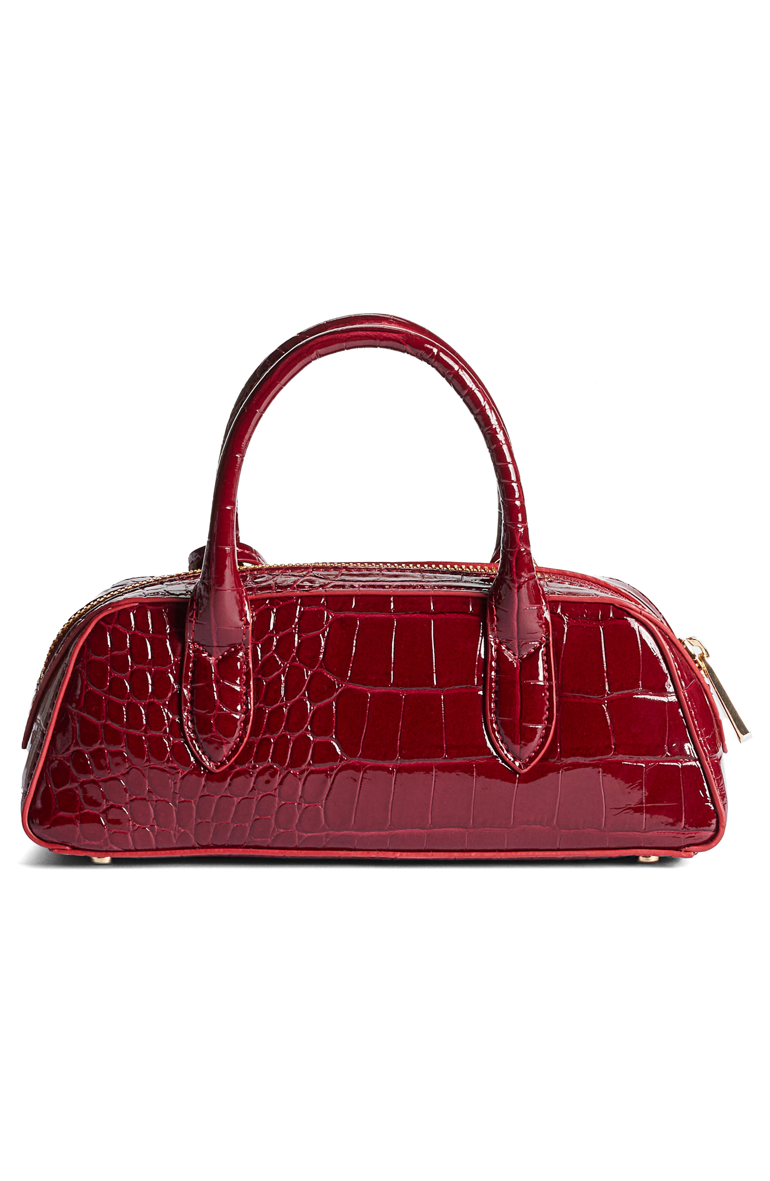 Sam Edelman Micro Nori Faux Leather Bowler Satchel, Alternate, color, Bordeaux