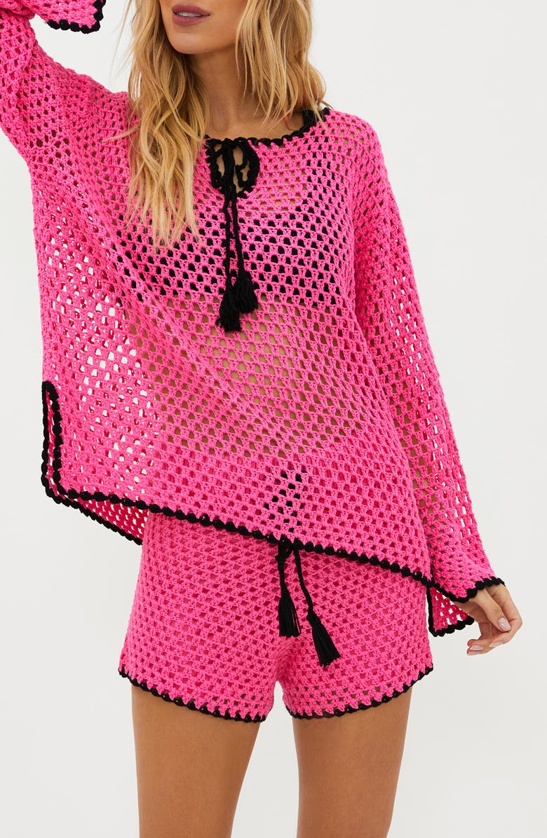 Beach Riot Blaise Crochet Cover-Up Sweater, Main, color,