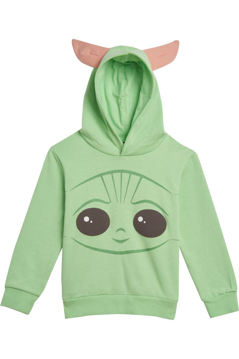 The Mandalorian Grogu Fleece Hoodie, Main, color, Grogu Green