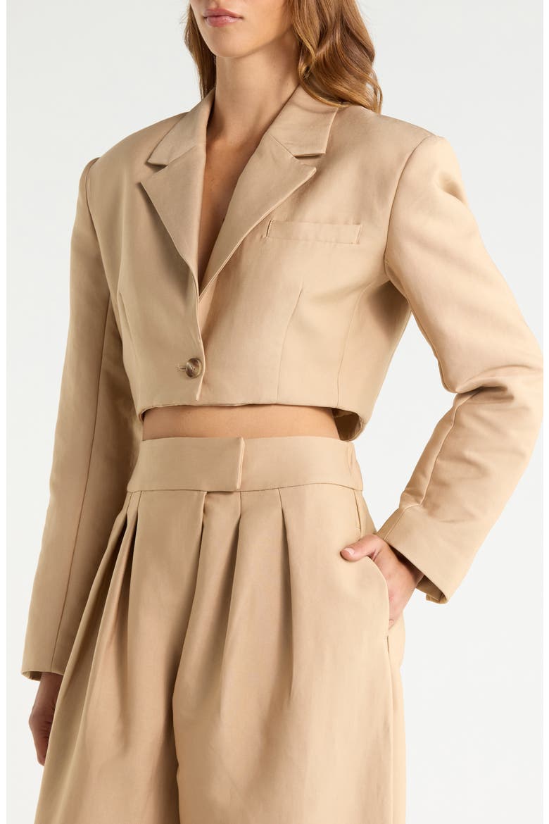 Petra Twill Crop Blazer, Alternate, color, WHITE PEPPER