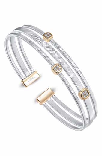 Milano 3-Row Simulated Diamond Cuff Bracelet