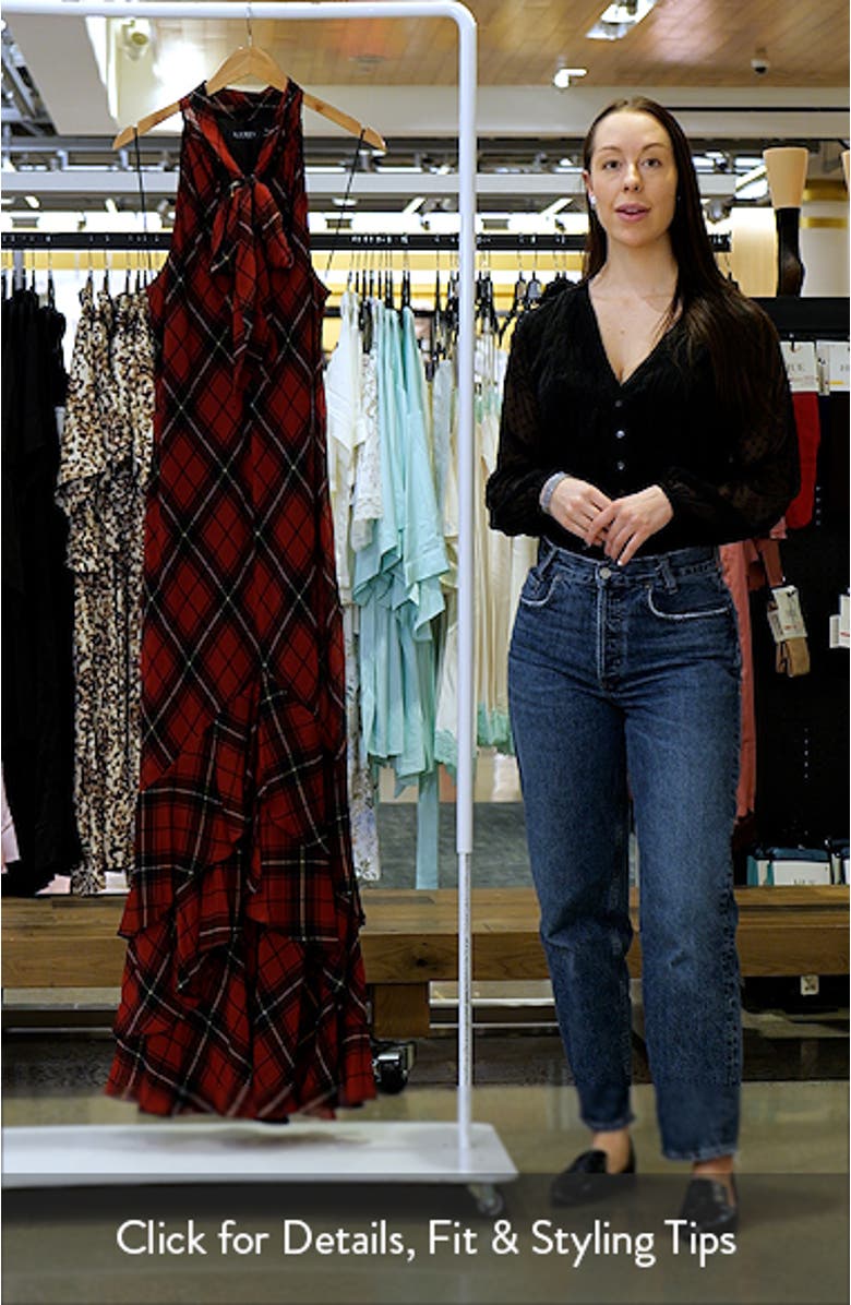 Plaid Ruffle Detail Gown, sales video thumbnail