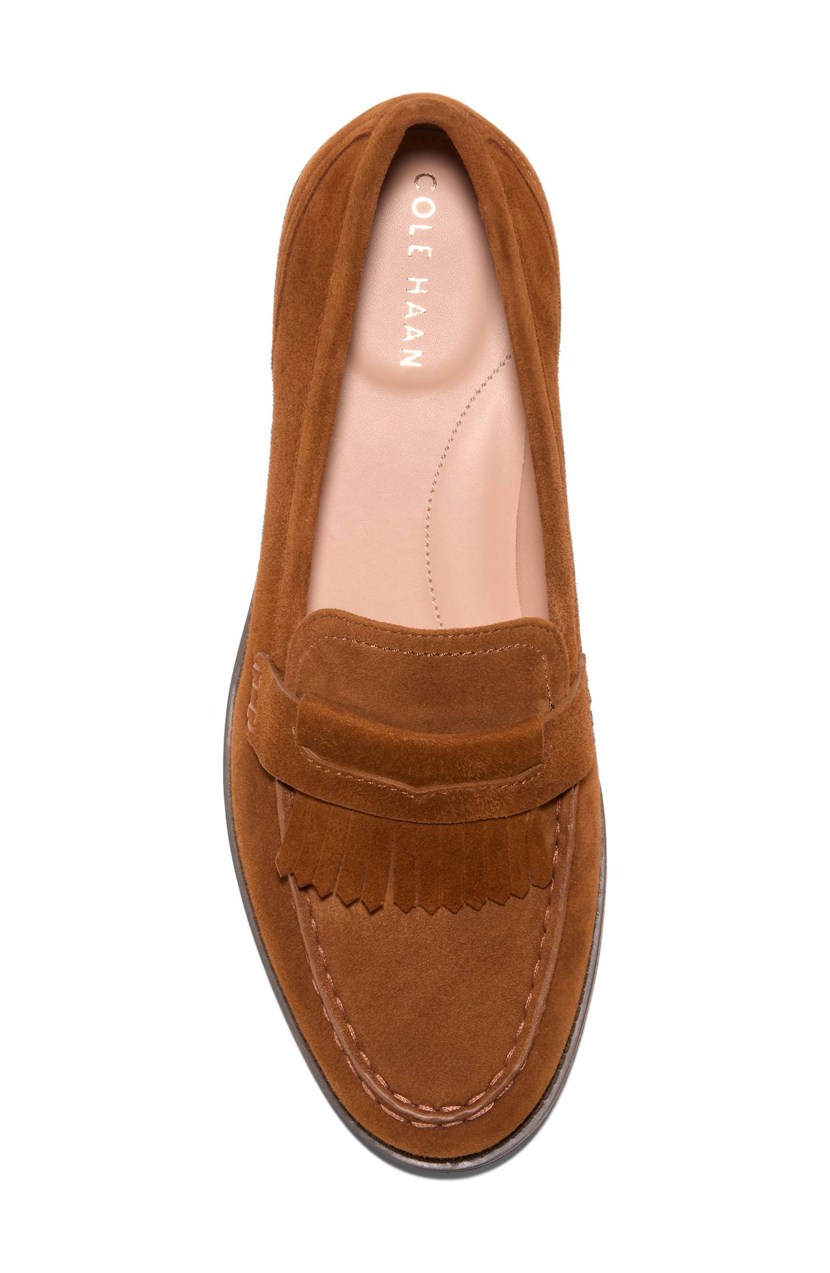 Stassi Kiltie Fringe Loafer, Alternate, color, TOBACCO SUEDE