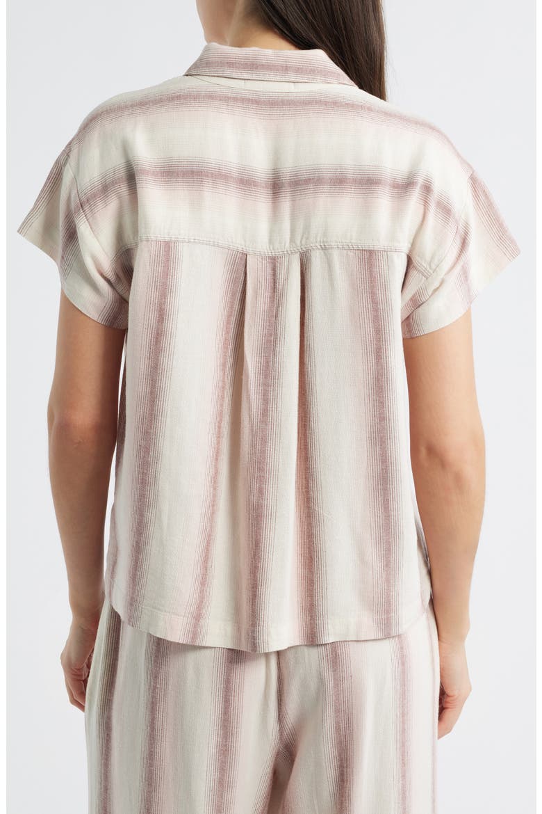 Stripe Short Sleeve Popover Top, Alternate, color, PRIMROSE OMBRE STRIPE