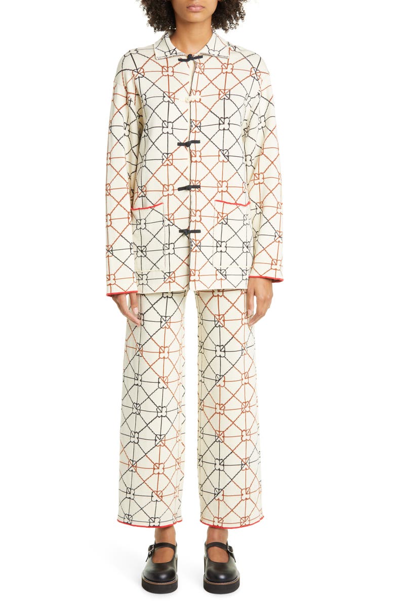 YanYan June Cotton Jacquard Pants, Alternate, color, 