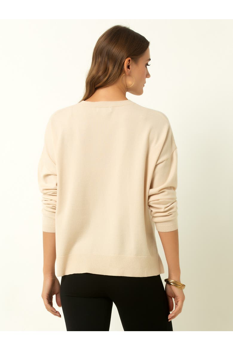 Relaxed Crew Neck Sweater, Alternate, color, Buttercream