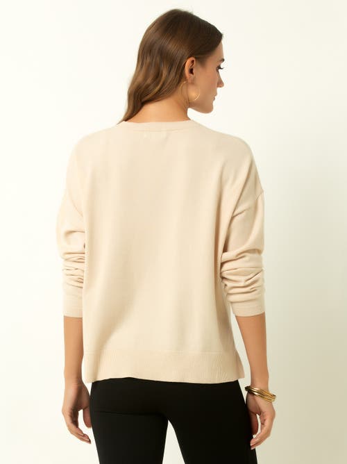 Single Stitch Relaxed Crew Neck Sweater In Neutral