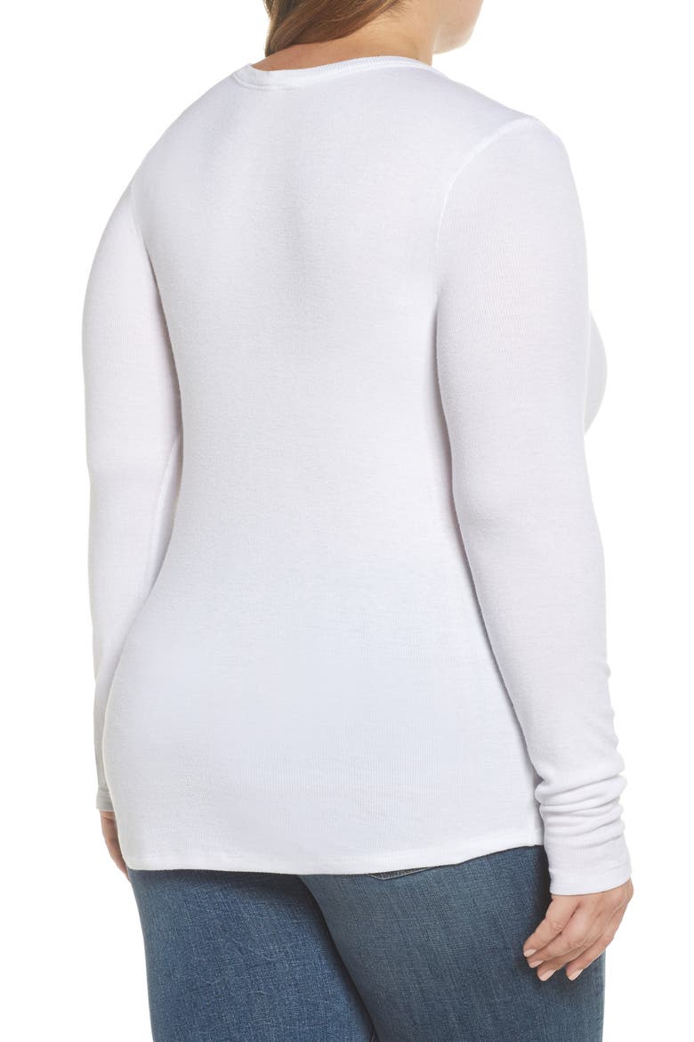 Ribbed Long Sleeve T-Shirt, Alternate, color, WHITE