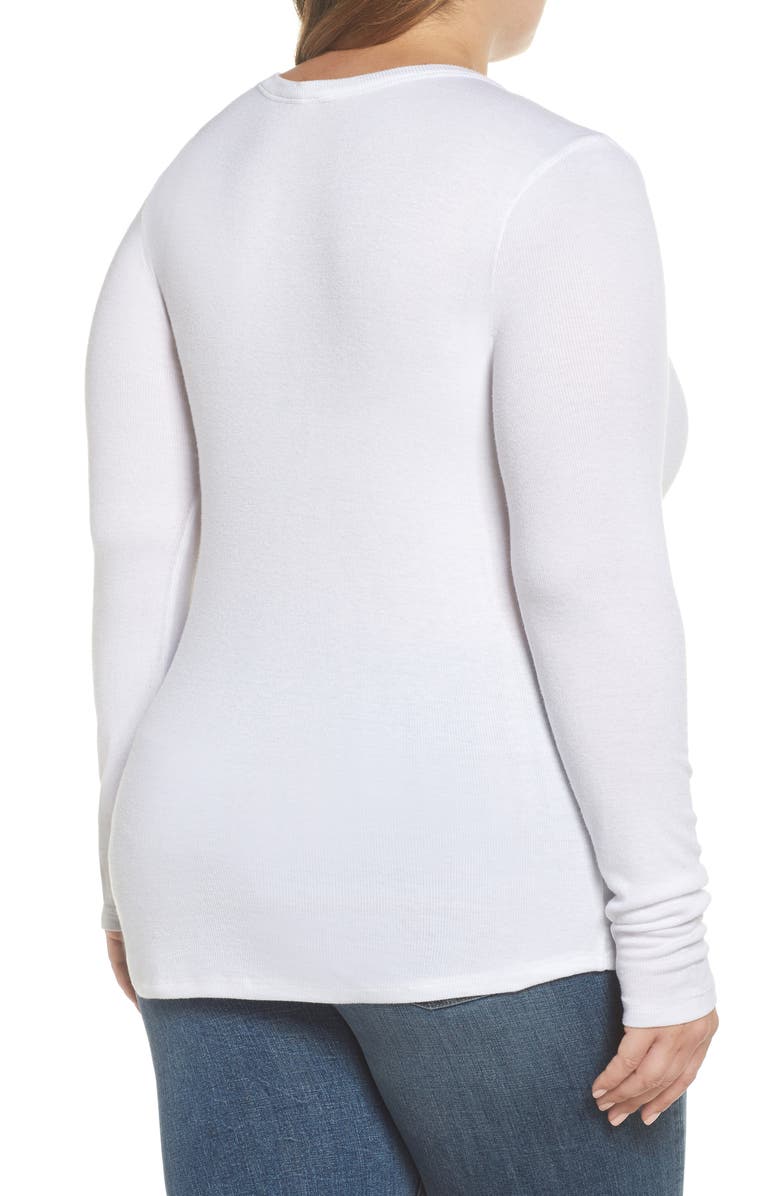 BP. Ribbed Long Sleeve T-Shirt, Alternate, color, White
