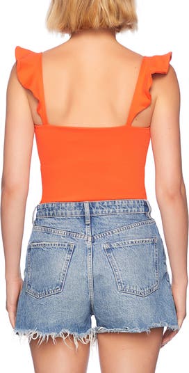 Ruffle Strap Stretch Nylon Tank