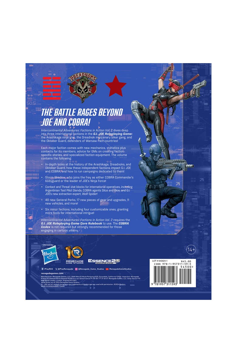 Renegade Game Studios G.I. Joe Roleplaying Game Ages 14+, Alternate, color, Multicolored