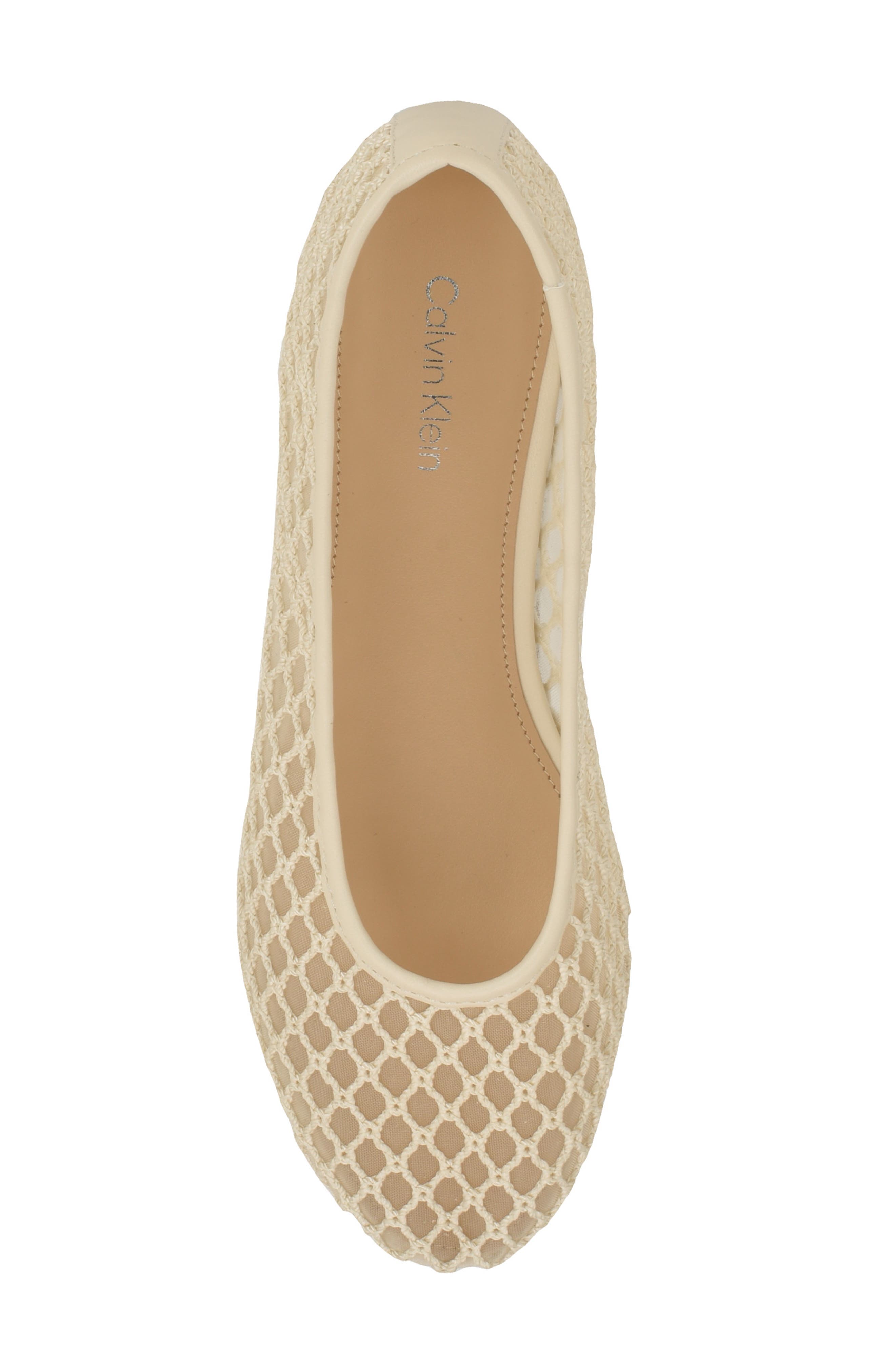 Delicate Mesh Ballet Flat, Alternate, color, IVORY