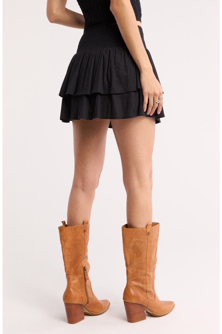 Tiered Mini Skirt, Alternate, color, BLACK