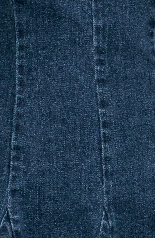 Flying Tomato Tie Neck Denim Minidress In Blue