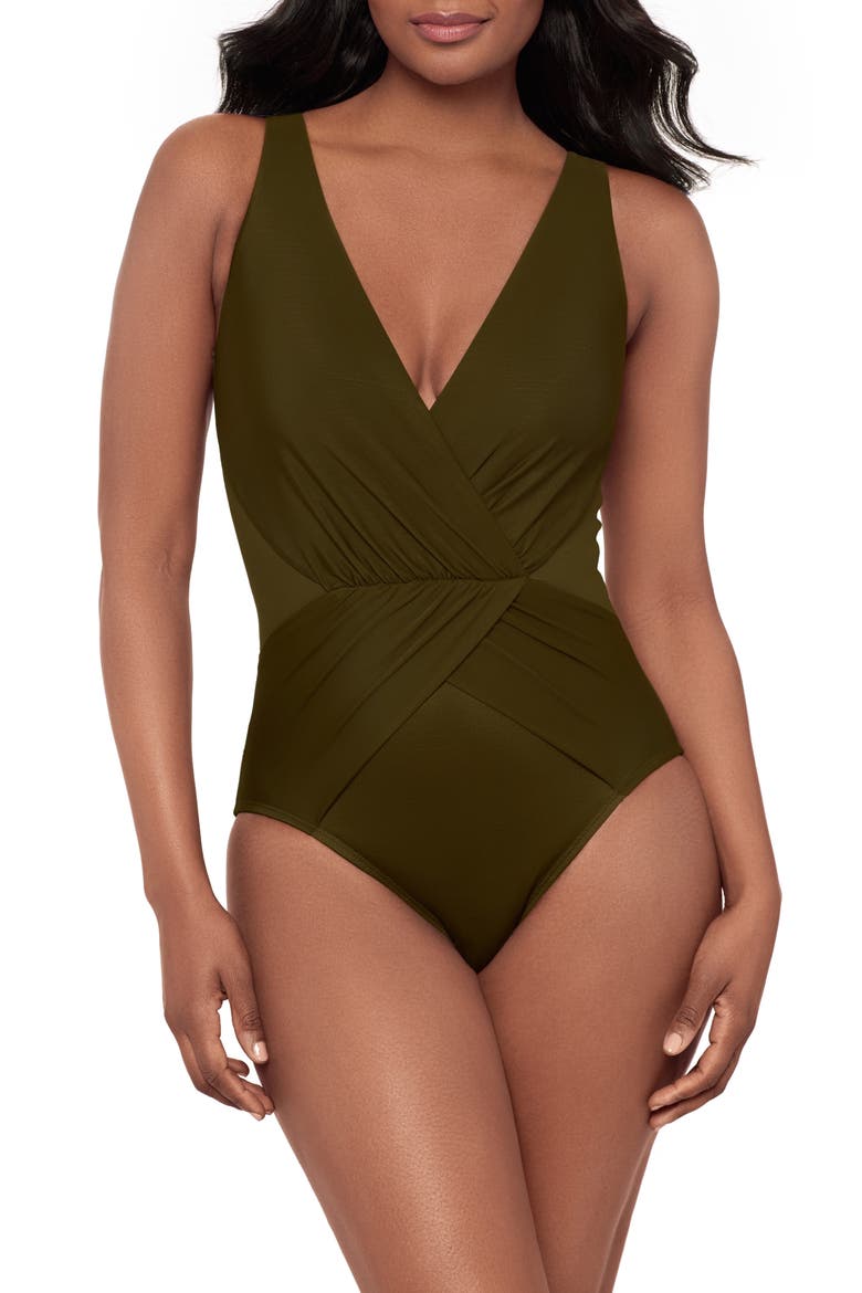 Ibiza One-Piece Swimsuit, Main, color, NORI