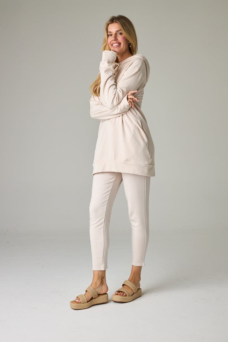 Serengeti Eco-Luxe Fleece Oversized Hoodie - Cloud-Soft Comfort, Alternate, color, Bone