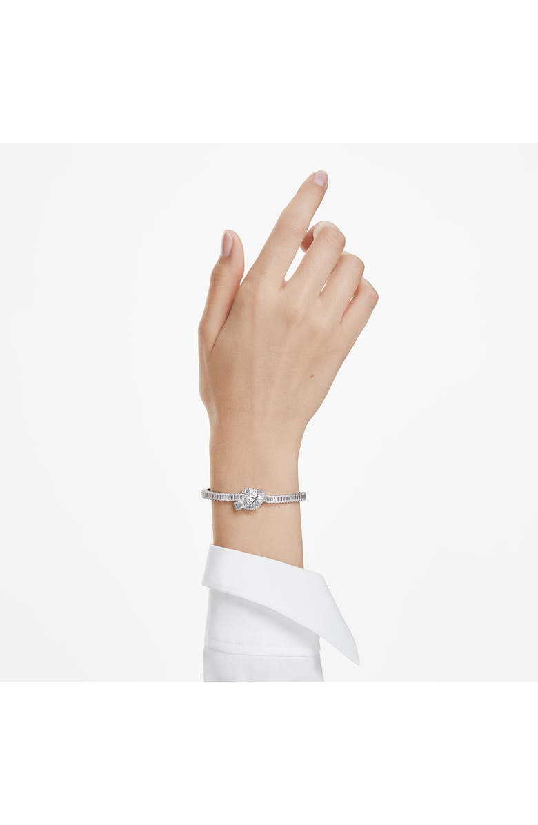 Swarovski Matrix Knot Bangle Bracelet, Alternate, color, White/ Silver
