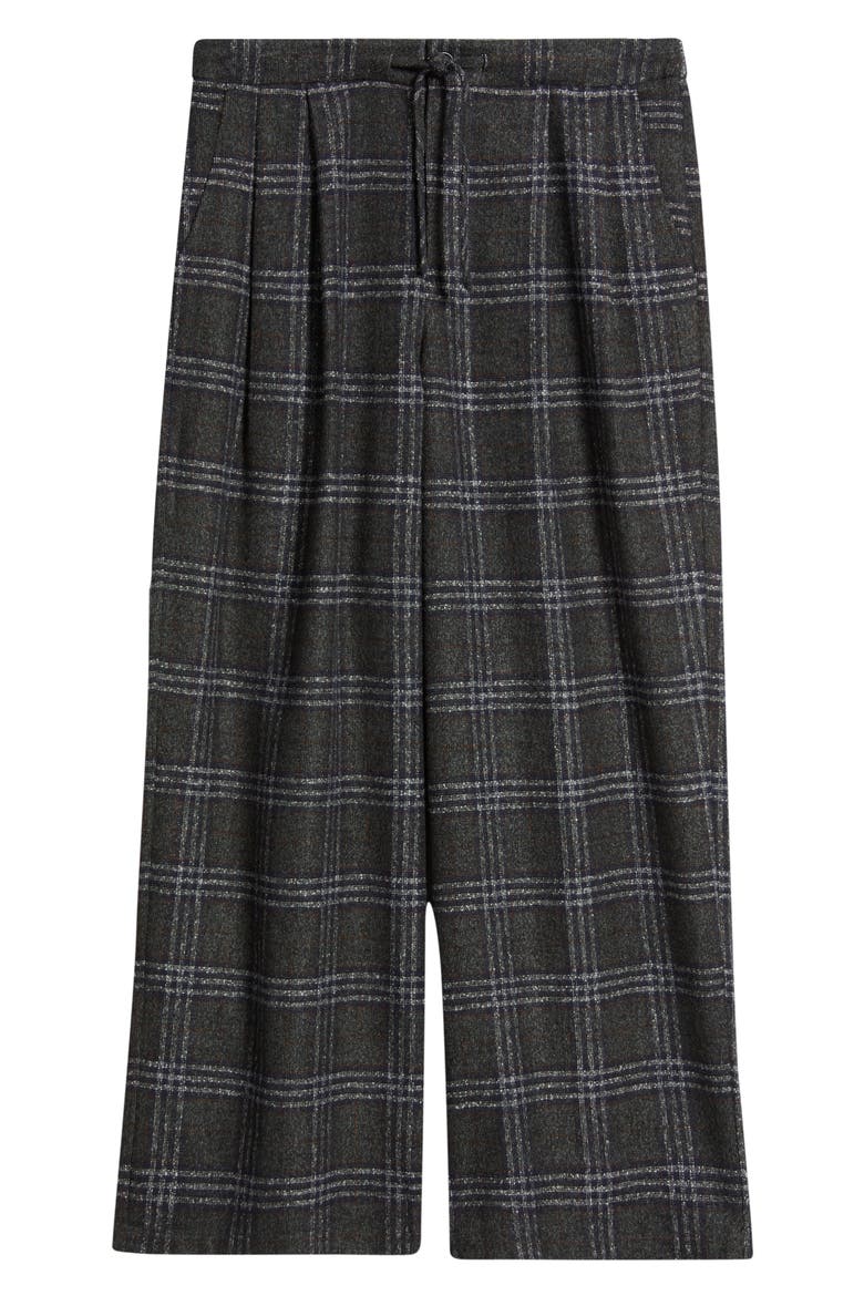 Relaxed Plaid Drawstring Pants, Alternate, color, NIGHT SKY