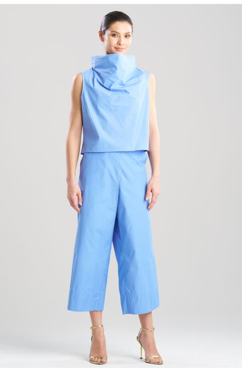 Techno Poplin Crop Funnel Top
