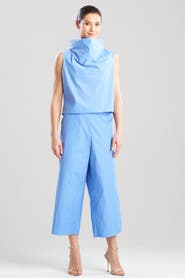 Natori Techno Poplin Crop Funnel Top
