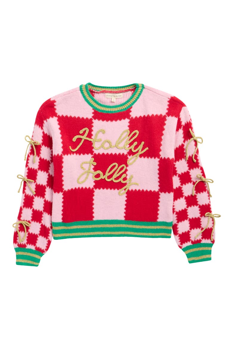 Kids' Holly Jolly Sweater, Main, color, RED/ PINK