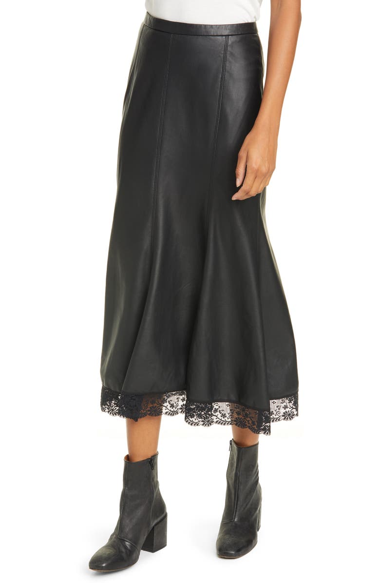 Free People Film Noir Faux Leather Skirt, Alternate, color,
