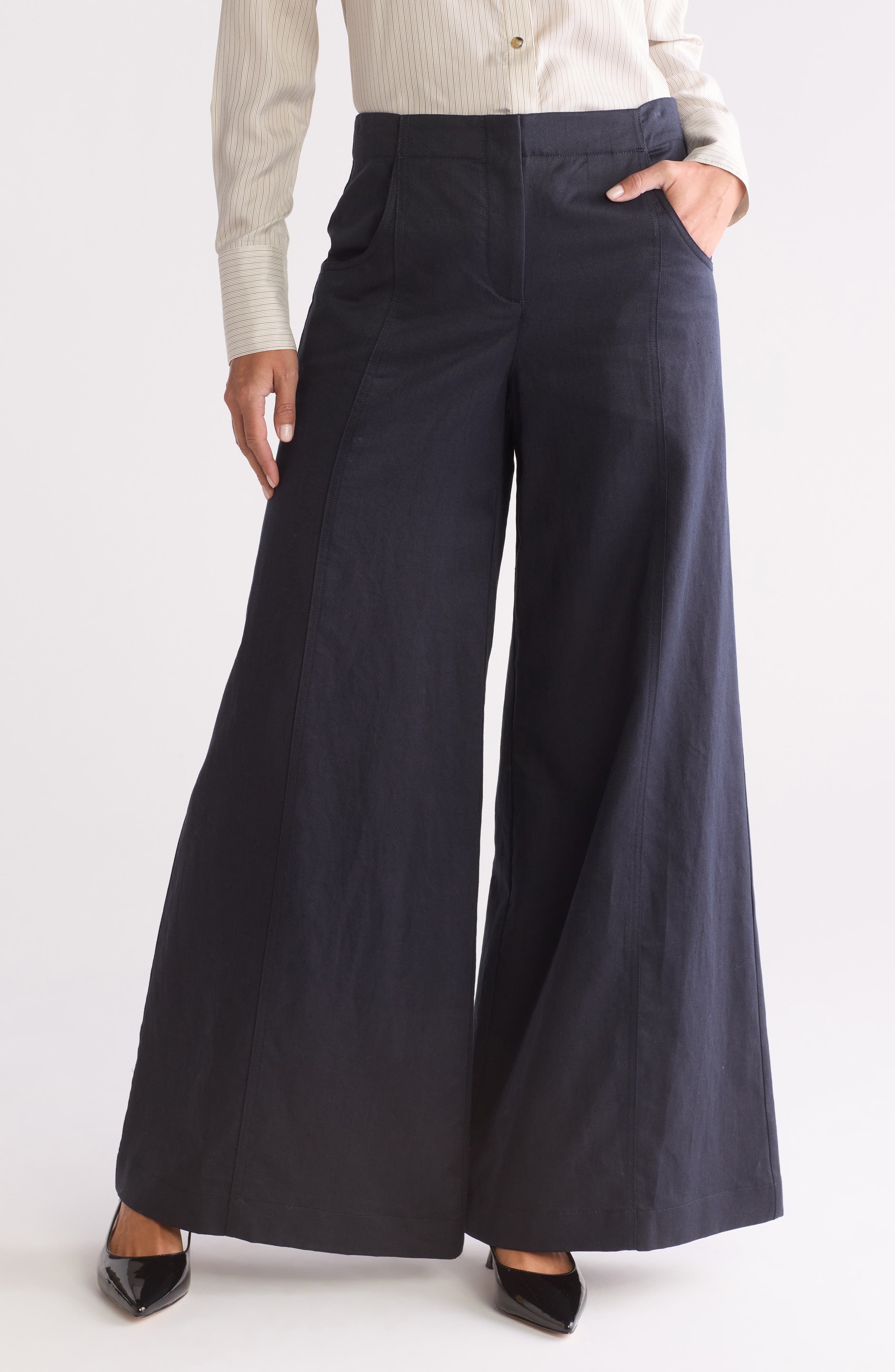 TWP Demie Linen Blend Wide Leg Pants