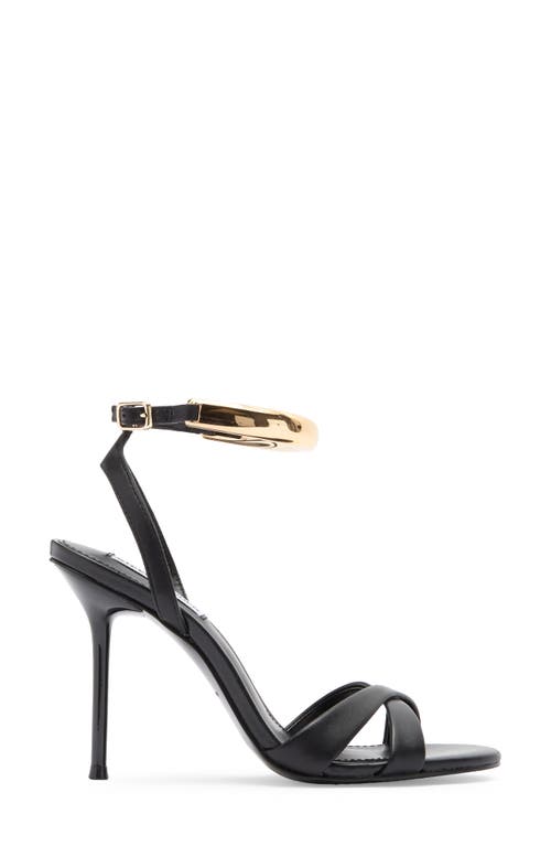 Steve Madden Dianna Sandal In Black Leather