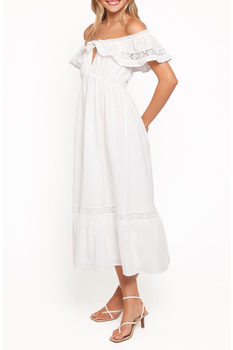 Janelle Off the Shoulder Dress, Alternate, color, WHITE