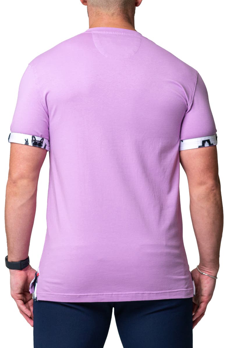 Maceoo Vivaldi Solid Peace Purple V-Neck T-Shirt, Alternate, color, Purple