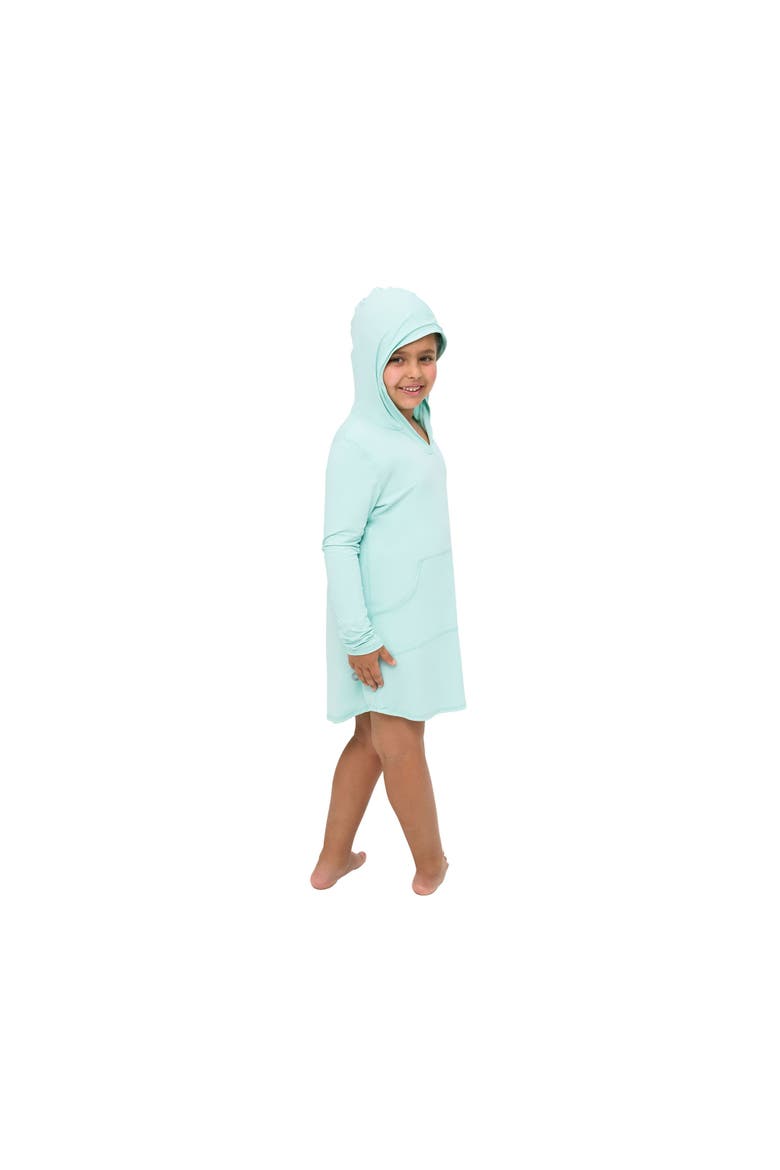 Kid's Long Sleeve Sun and UV Protection Hoodie Dress, Alternate, color, Mint