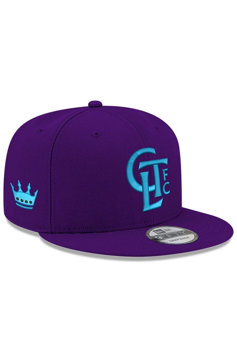 New Era Men's New Era Purple Charlotte FC Jersey Hook 9FIFTY Snapback Hat, Main, color,