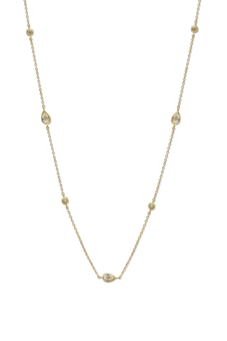 Classique Alice Necklace, Main, color, 14K YELLOW GOLD/ CLEAR TOPAZ