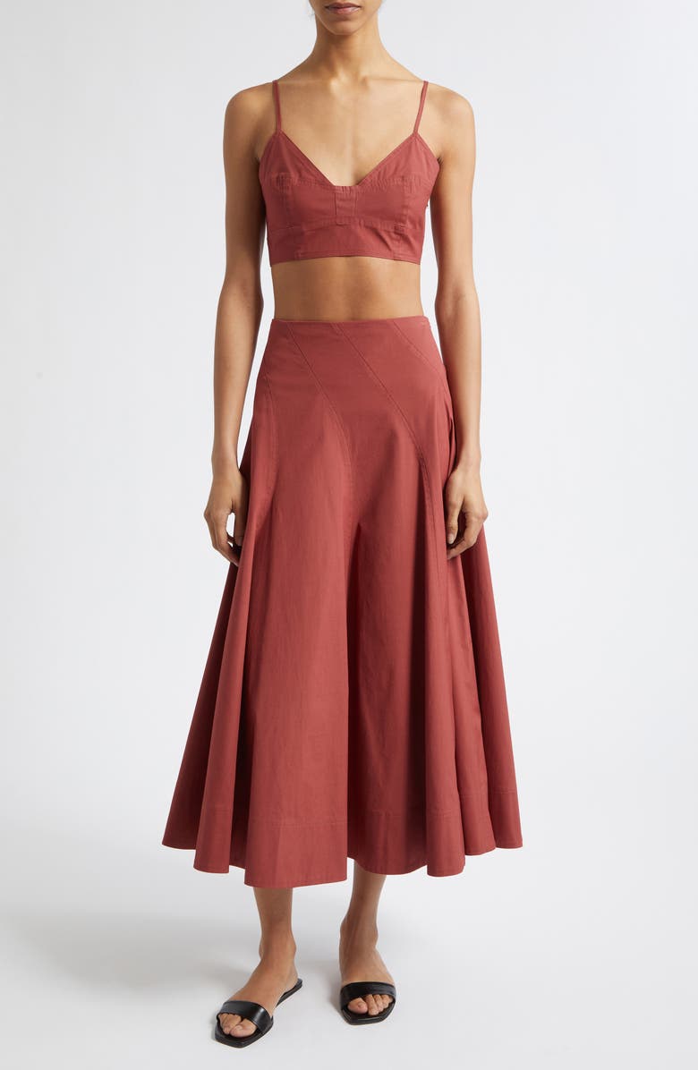 A.L.C. Gemma Stretch Cotton Skirt, Alternate, color, Apple Butter