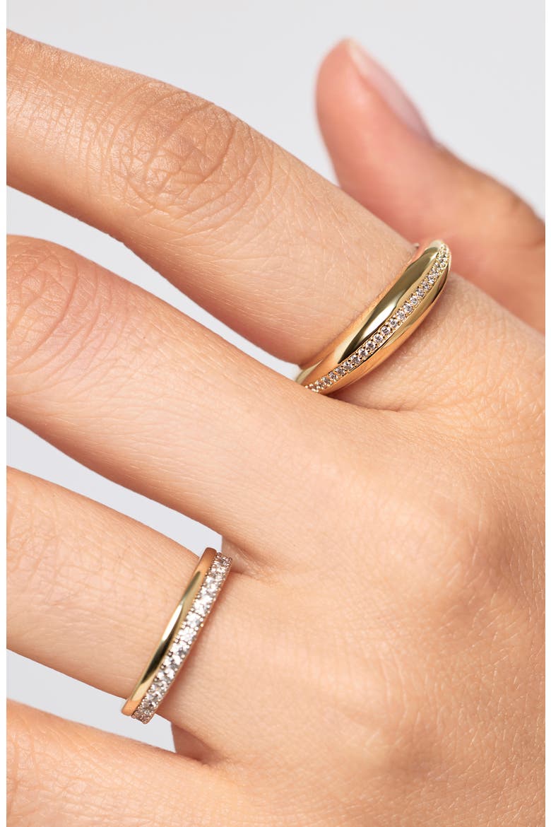 Rowan Cubic Zirconia Pave Band Stackable Ring, Alternate, color, GOLD