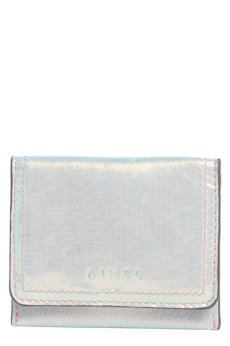 Cleo Card Case, Main, color, MIRROR BLUE IRIDESCENT