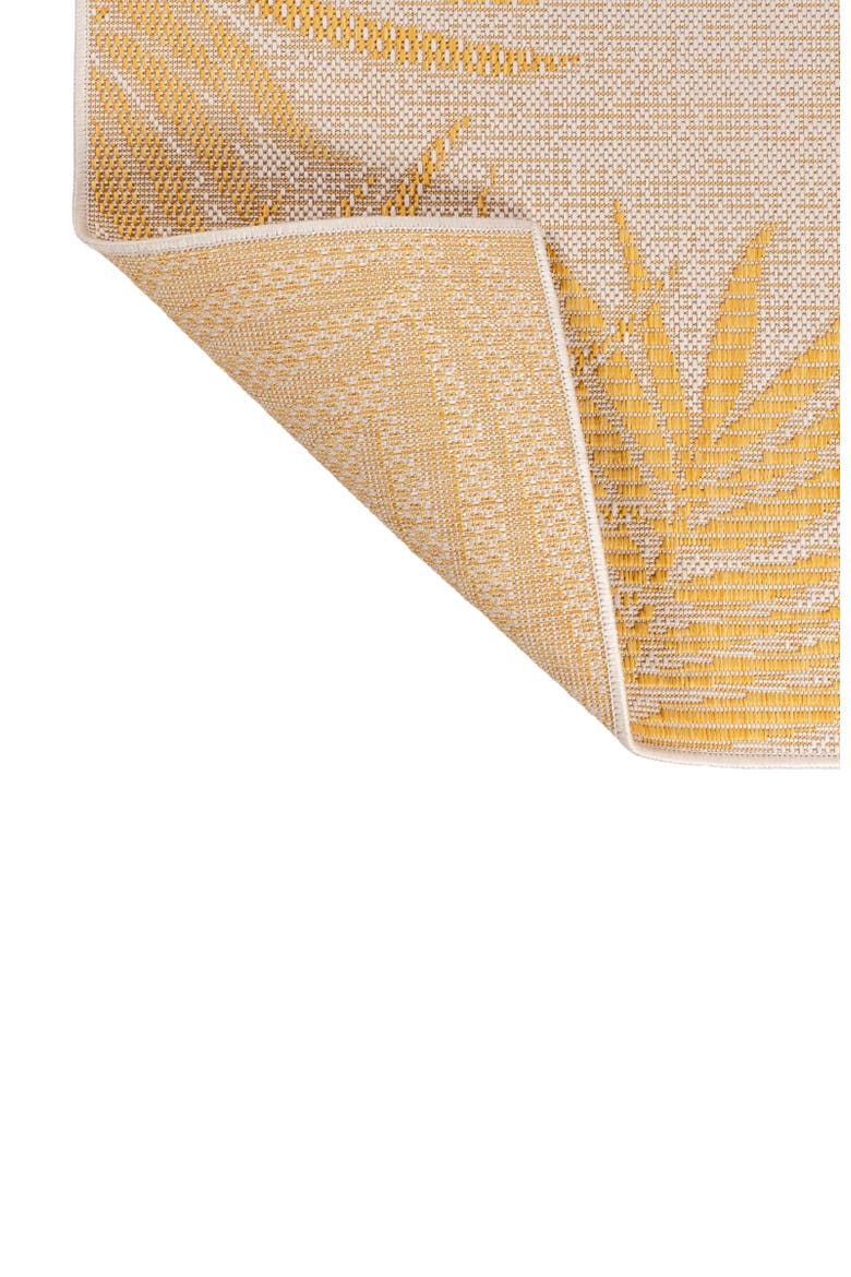 Isla Coastal Cottage Palm Frond Border Indoor/Outdoor Area Rug, Alternate, color, Yellow/Cream