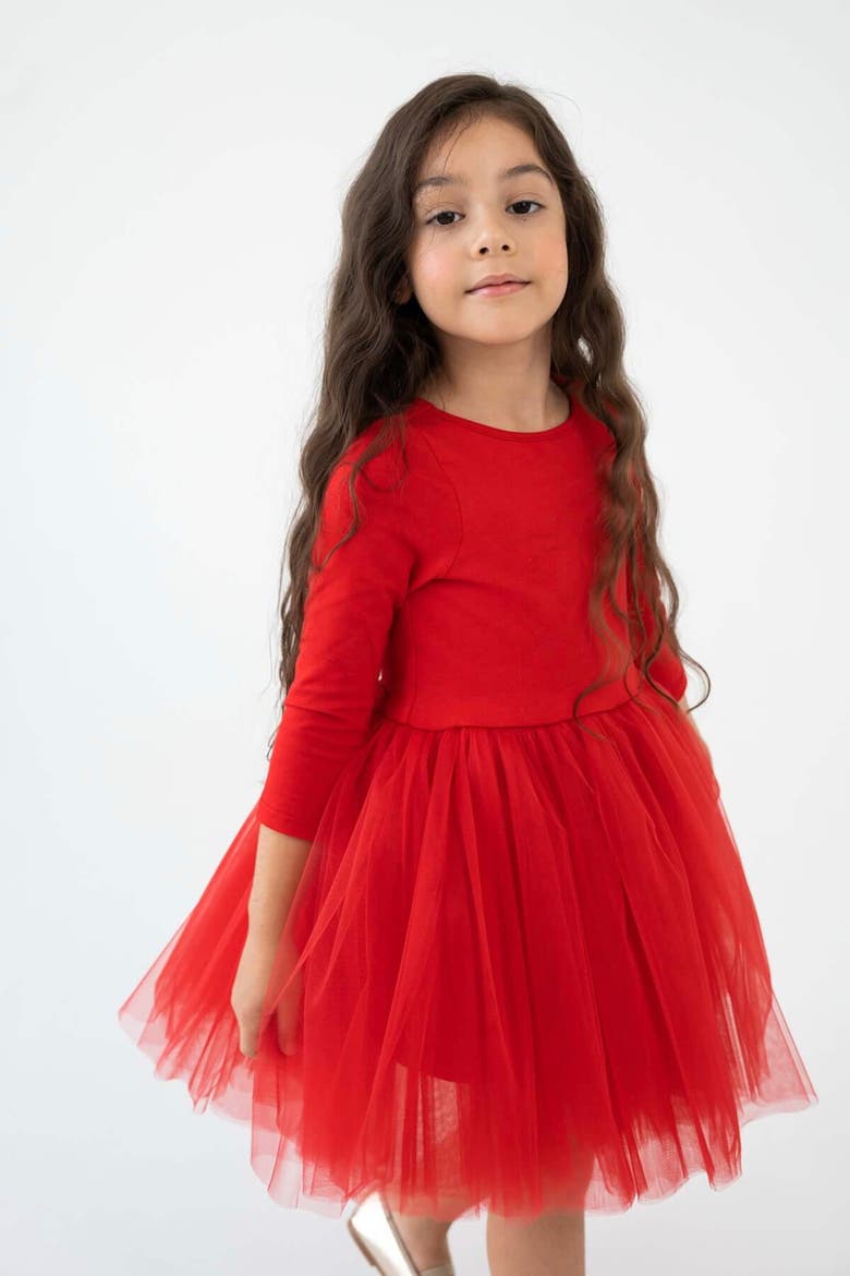 Cotton Tulle Dress, Alternate, color, Red Love