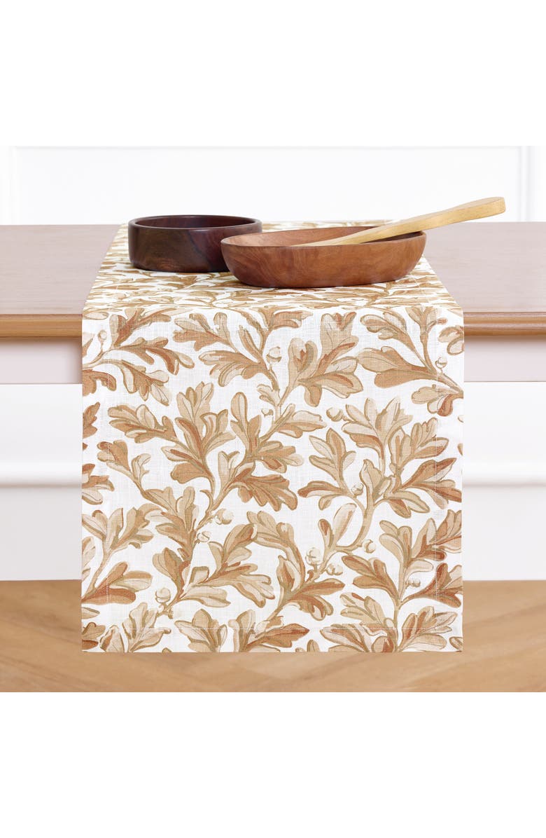 Solino Home Linen Table Runner for Dining Table, Holiday and Everyday Table Decor - Fallen Leaves, Main, color, Autumn