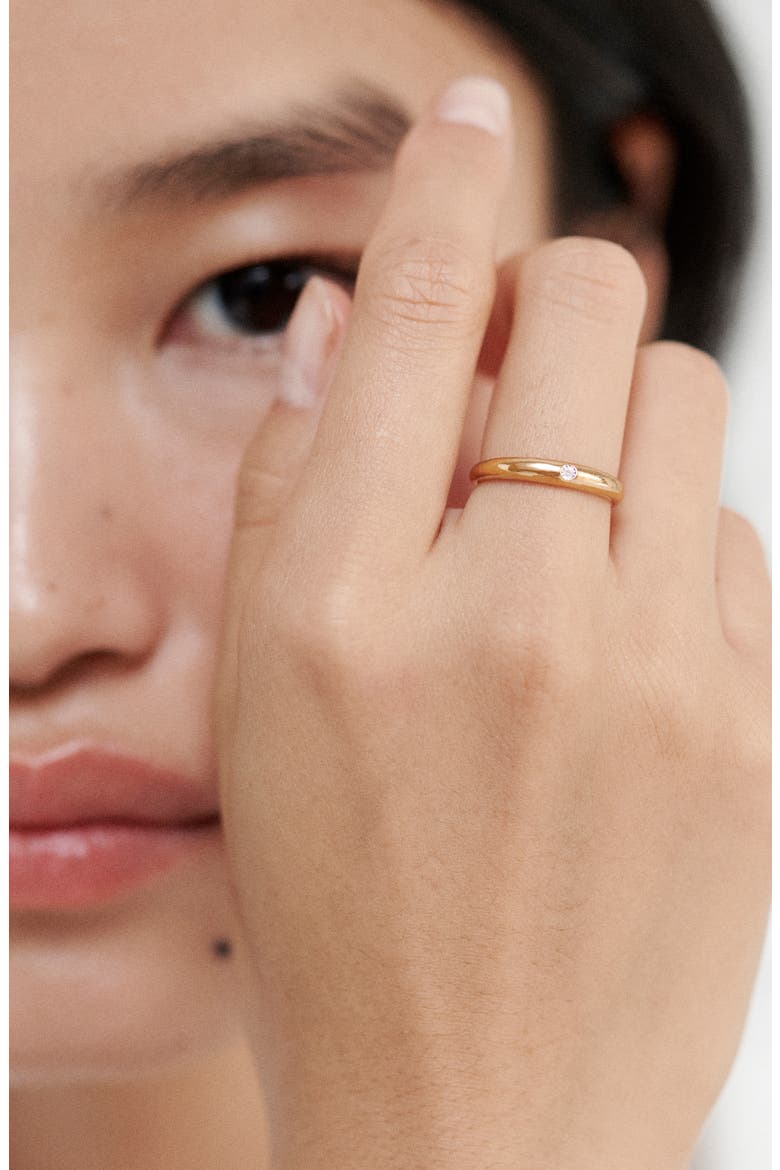 Deia Mini Diamond Ring, Alternate, color, 18CT GOLD VERMEIL/ SS