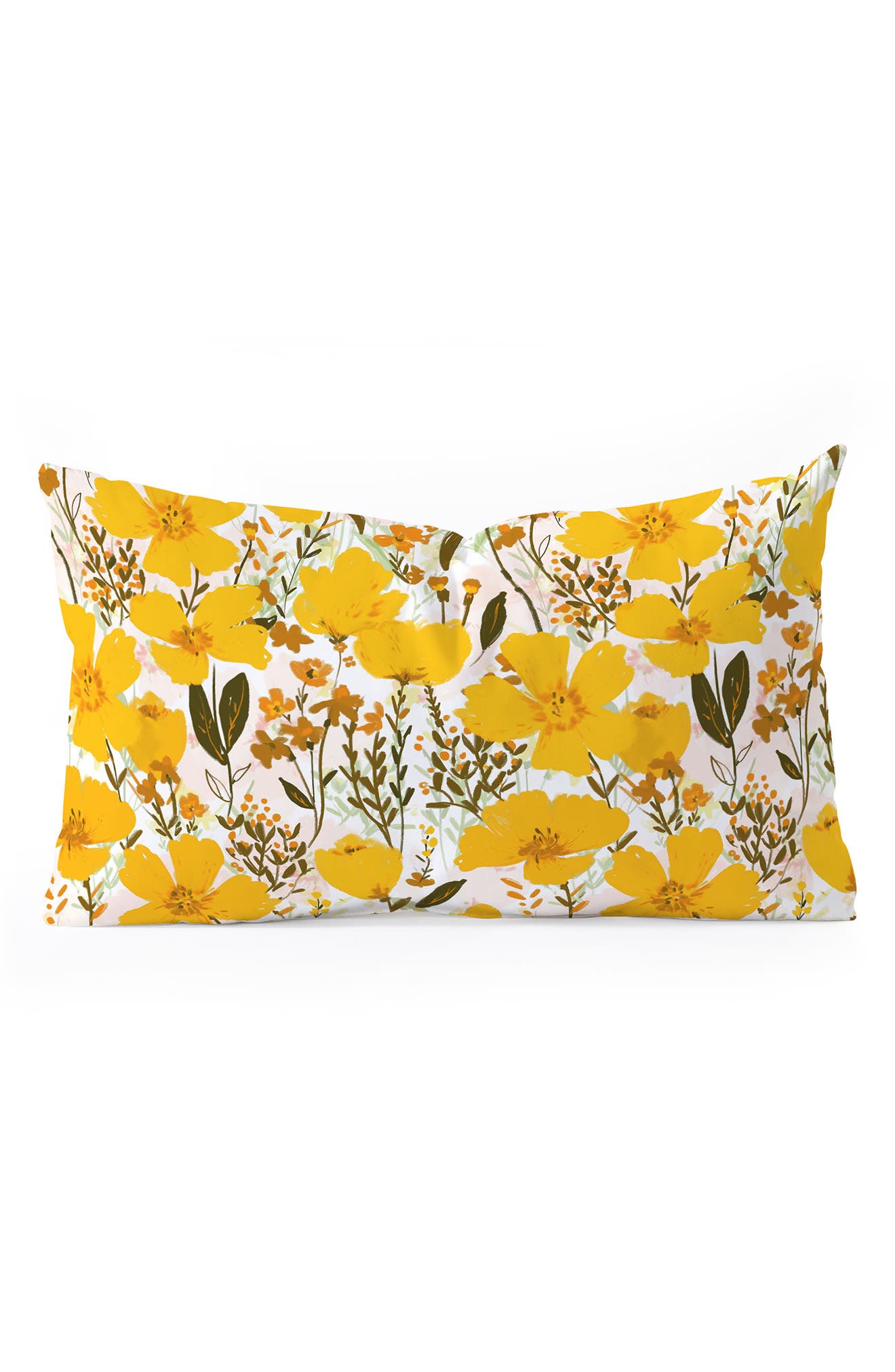 Deny Designs Allison Janssen Yellow Roaming Lumbar Throw Pillow