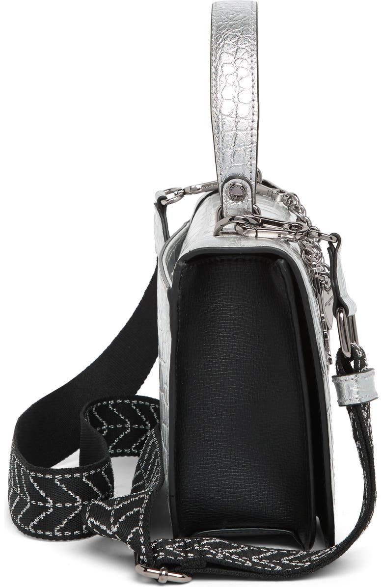 KARL LAGERFELD PARIS Simone Croc Embossed Leather Crossbody Bag, Alternate, color,