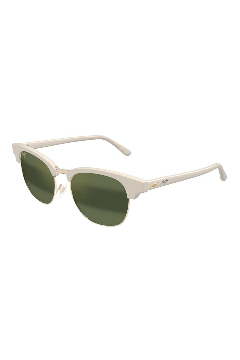 Holomua 52mm Polarized Wraparound Sunglasses, Alternate, color, WHITE