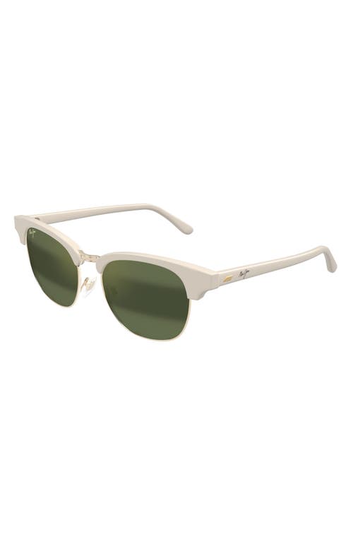 Maui Jim Holomua 52mm Polarized Wraparound Sunglasses In Green