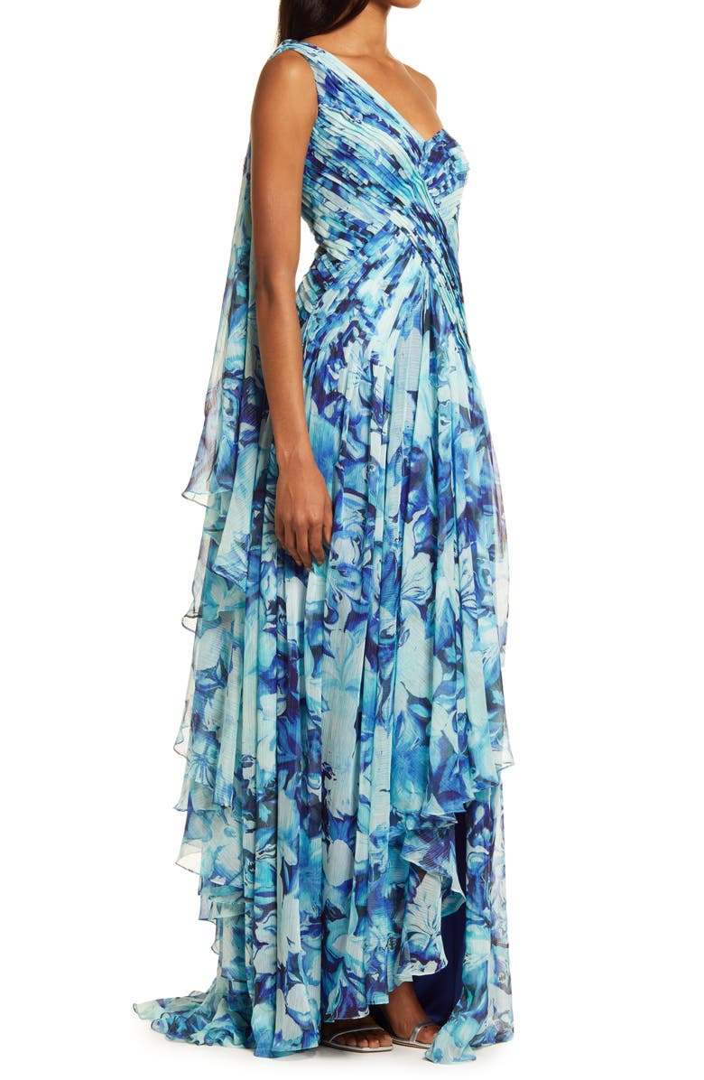 Tadashi Shoji One-Shoulder High-Low Chiffon Gown, Alternate, color, 