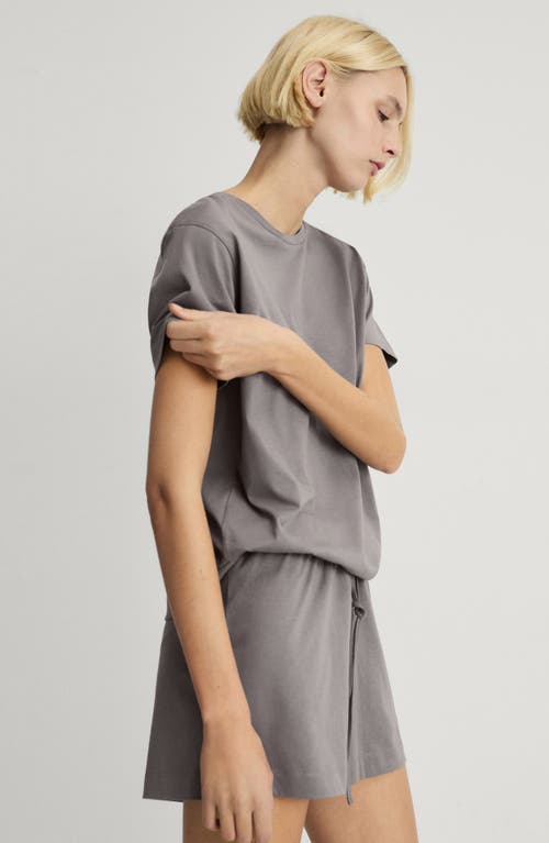 Mango Short Cotton Pajamas In Medium Grey