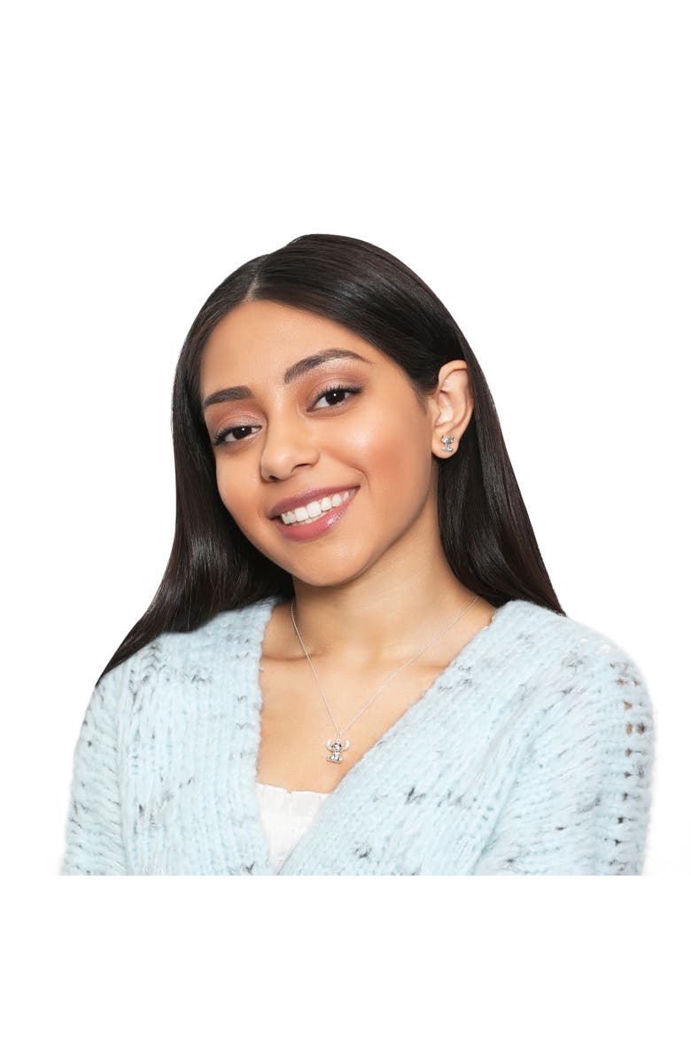 Disney Silver Plated Stitch Stud Earrings, Alternate, color, Silver